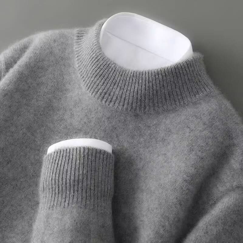 Women's ribbed mock neck knit sweater with long sleeves
