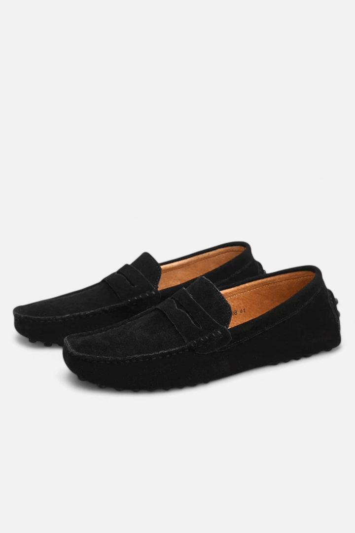 Men's suede penny loafers in multiple colour options