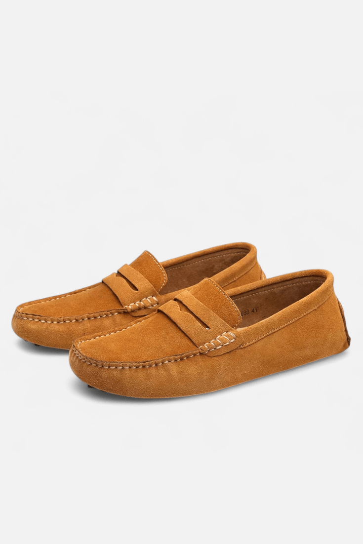 Men's suede penny loafers in multiple colour options