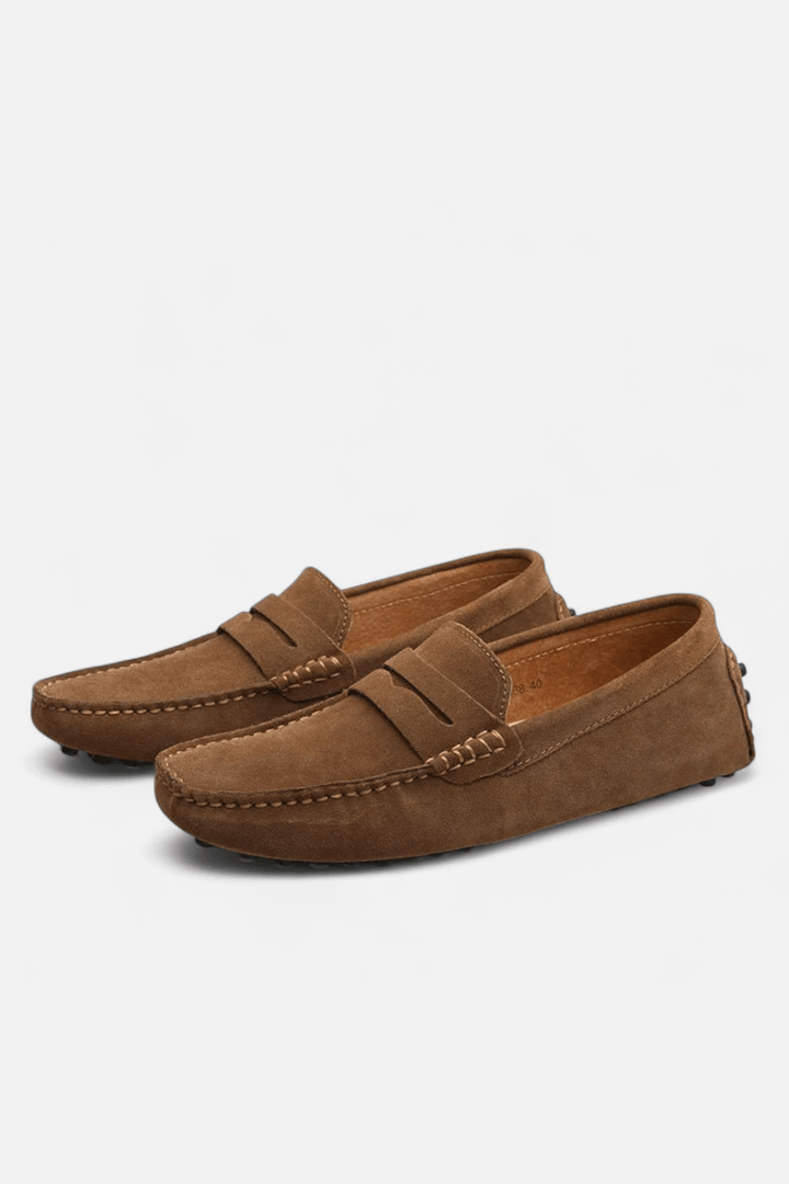 Men's suede penny loafers in multiple colour options