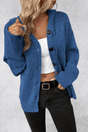 Women's ribbed button cardigan with long sleeves and relaxed fit