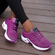 Women's lace-up sneakers with perforated panels and air cushion sole