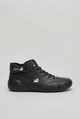 High-top lace-up sneakers with ankle strap and thick sculpted sole