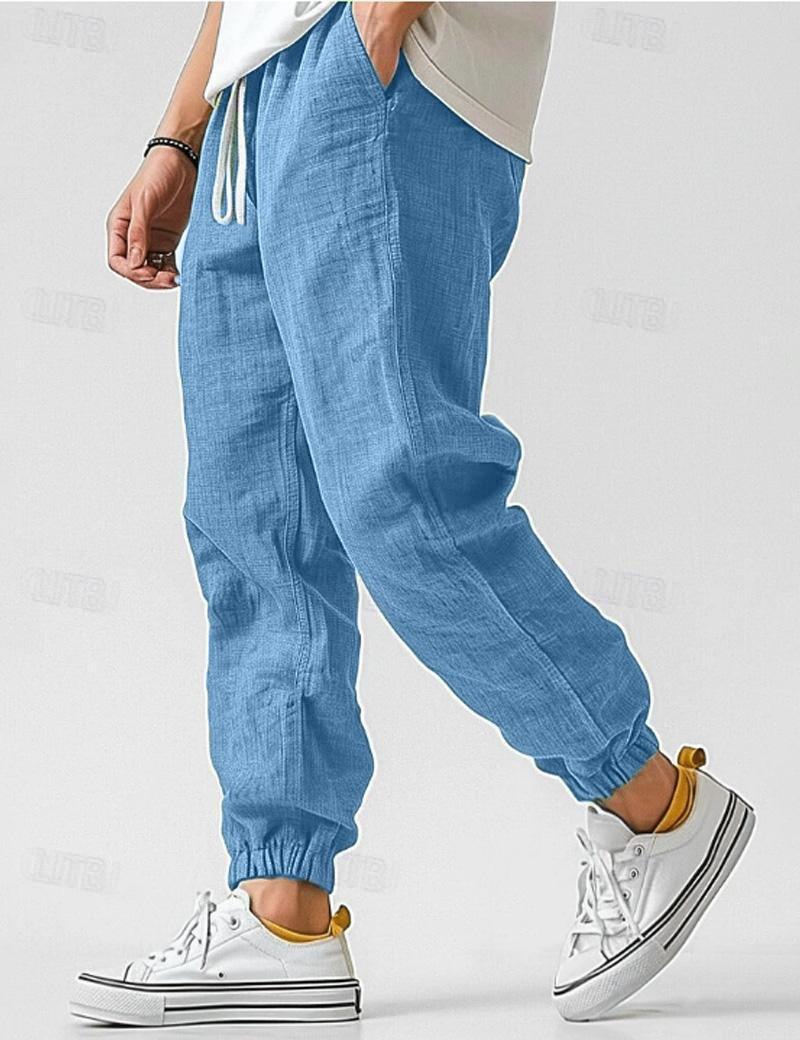 Men's Linen Trousers – Relaxed Casual Summer Pants with Side Pockets 1