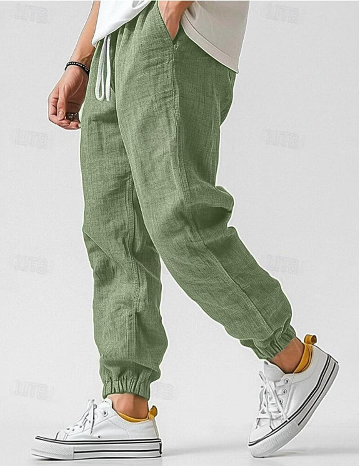 Men's Linen Trousers – Relaxed Casual Summer Pants with Side Pockets 3