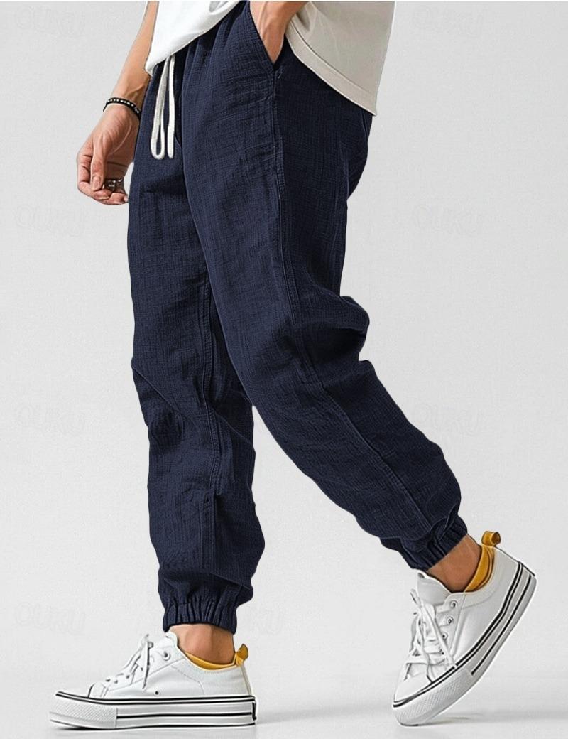 Men's Linen Trousers – Relaxed Casual Summer Pants with Side Pockets 7