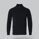 Men's zip-up cardigan with mock neck and long sleeves