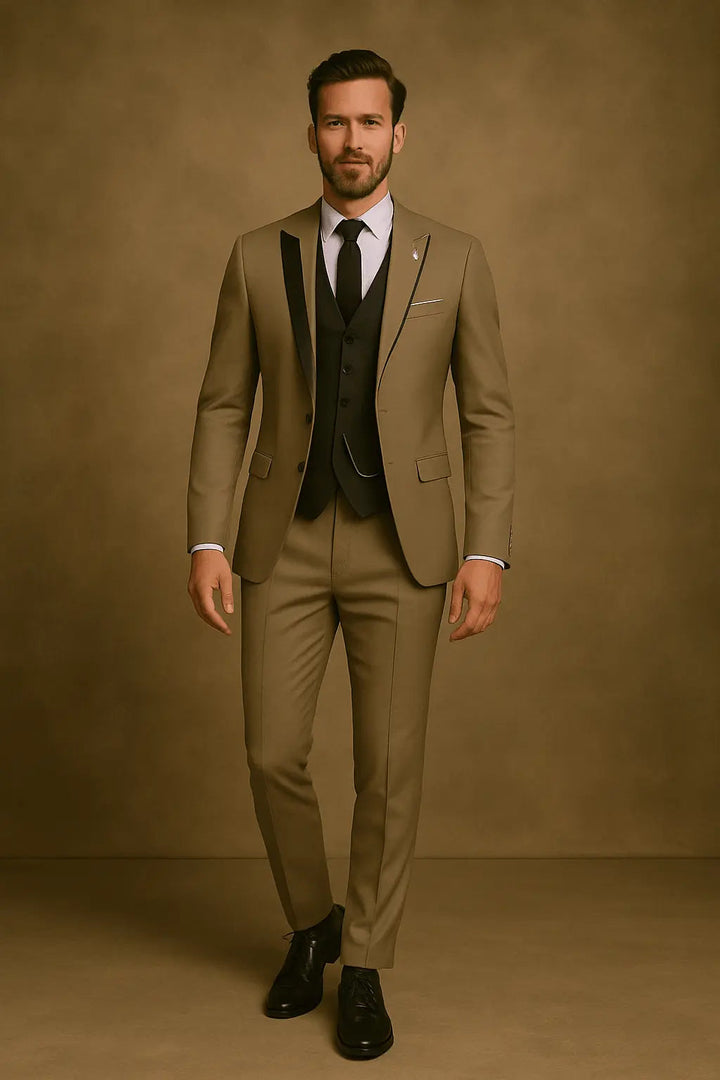Men's Three-Piece Suit – Slim-Fit Blazer, Waistcoat & Trousers for Weddings & Business 9