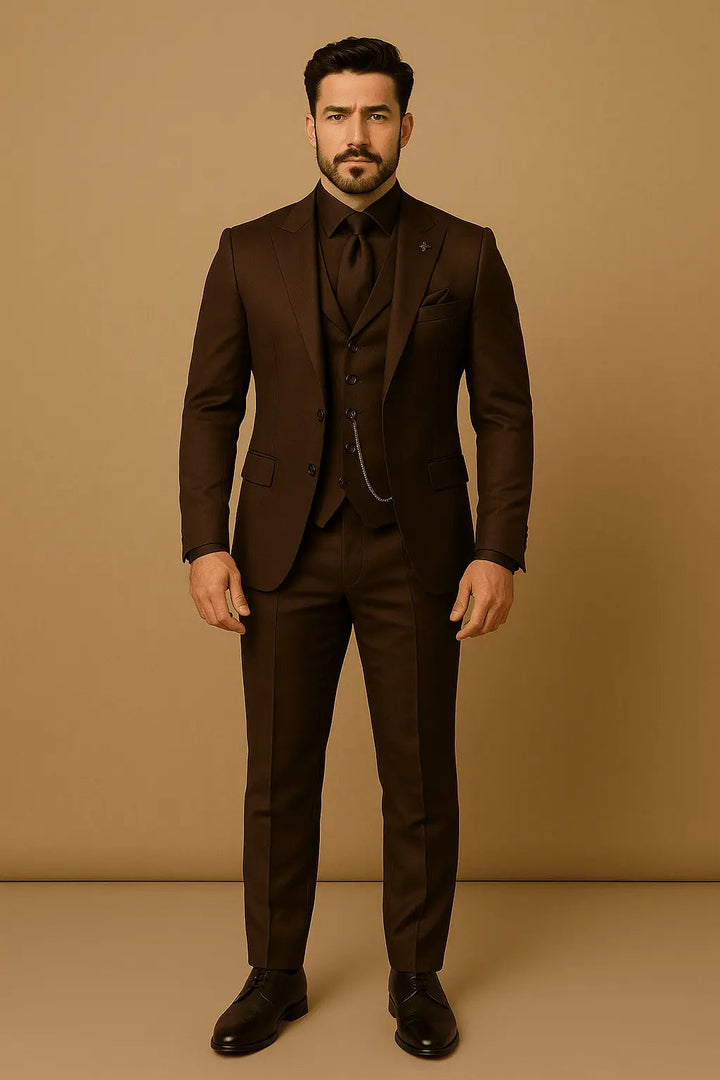 Men's Three-Piece Suit – Slim-Fit Blazer, Waistcoat & Trousers for Weddings & Business 10