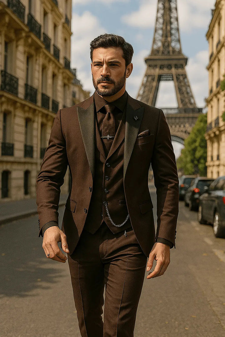 Men's Three-Piece Suit – Slim-Fit Blazer, Waistcoat & Trousers for Weddings & Business 6