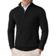 Men's half-zip sweater with high collar and long sleeves