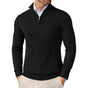 Men's half-zip sweater with high collar and long sleeves