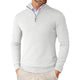 Men's half-zip sweater with high collar and long sleeves