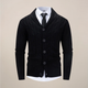 Men's cable knit shawl collar cardigan with button front