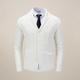 Men's cable knit shawl collar cardigan with button front