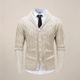 Men's cable knit shawl collar cardigan with button front