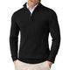Men's slim fit quarter zip sweater with mock neck and long sleeves
