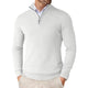 Men's slim fit quarter zip sweater with mock neck and long sleeves