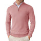 Men's slim fit quarter zip sweater with mock neck and long sleeves