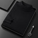Men's plain turtleneck sweater with long sleeves and ribbed trims