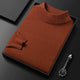 Men's plain turtleneck sweater with long sleeves and ribbed trims