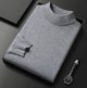 Men's plain turtleneck sweater with long sleeves and ribbed trims