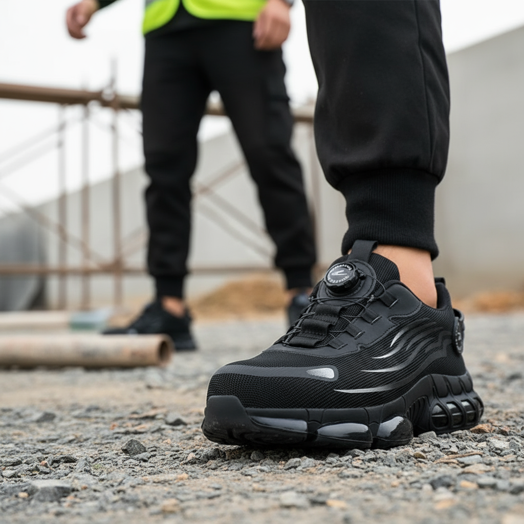 Men's low-top work sneaker with dial fastening