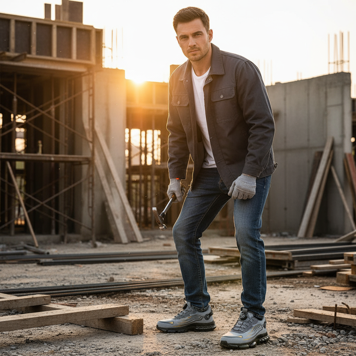 Men's low-top work sneaker with dial fastening