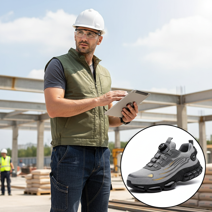 Men's low-top work sneaker with dial fastening