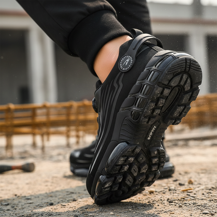 Men's low-top work sneaker with dial fastening