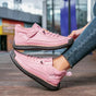 Women's casual lace-up sneakers with strap detail, contrast stitching and flat soles