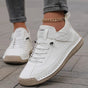 Women's high-top lace-up sneakers with ankle strap and stitched flat sole