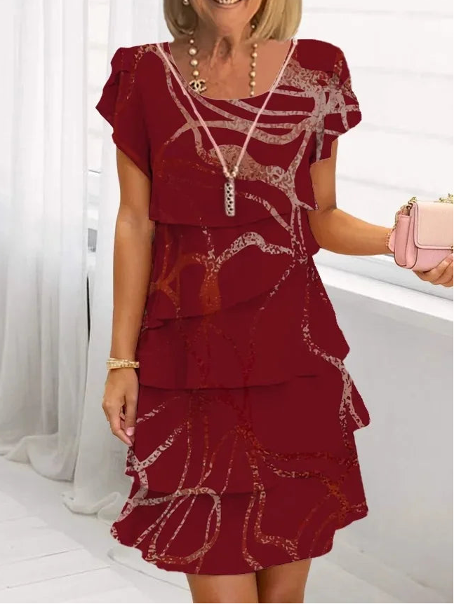 Mira A-Line Ruffle Dress 0