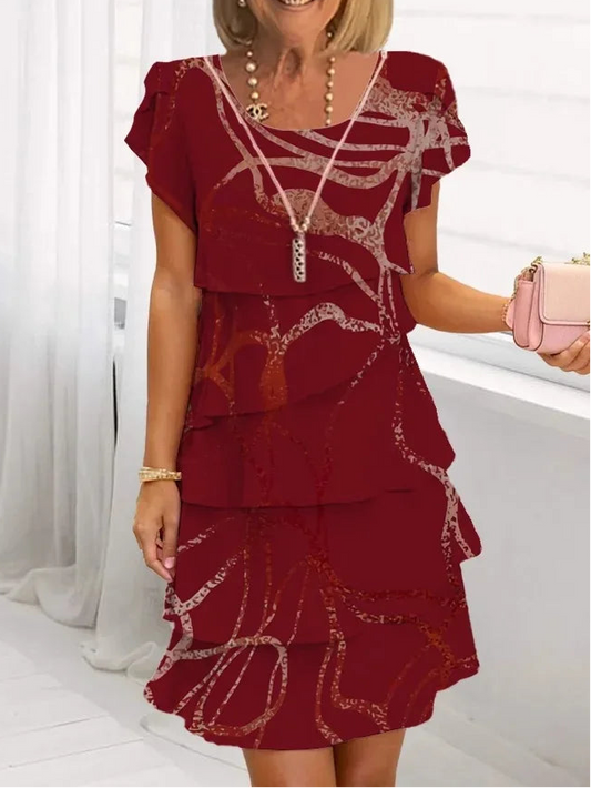 Mira A-Line Ruffle Dress 0
