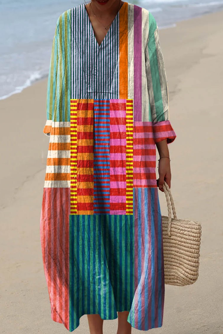 Mira Color-Blocked Summer Dress 0