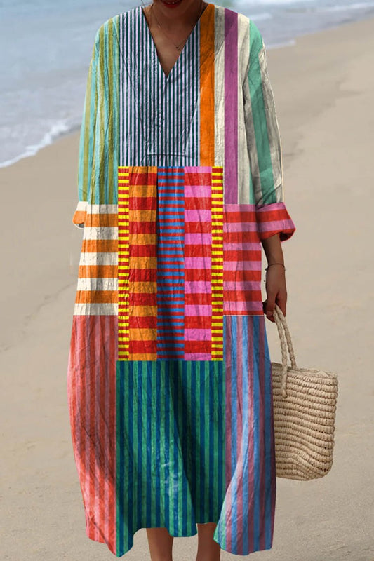 Mira Color-Blocked Summer Dress 0
