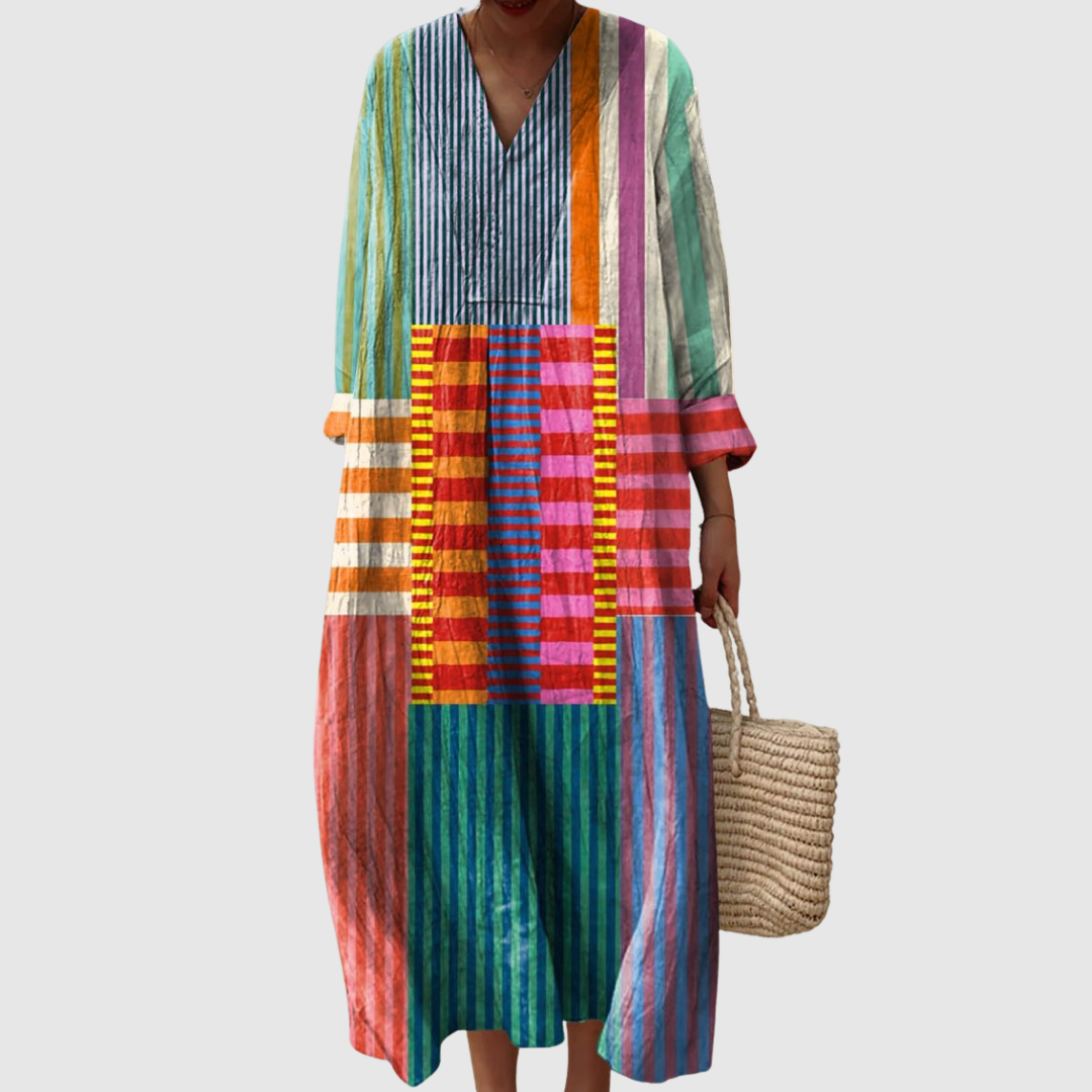 Mira Color-Blocked Summer Dress 1