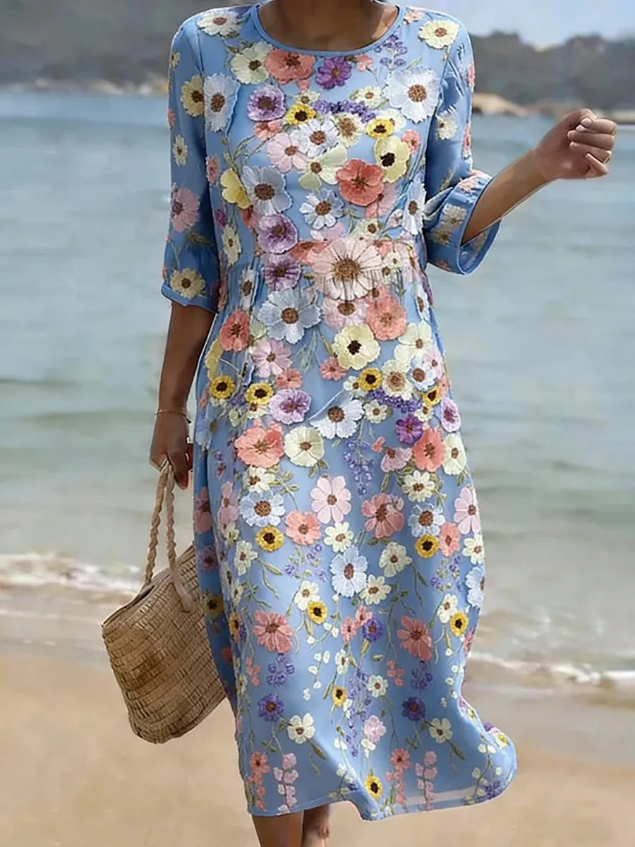 Mira Floral Midi Dress 0