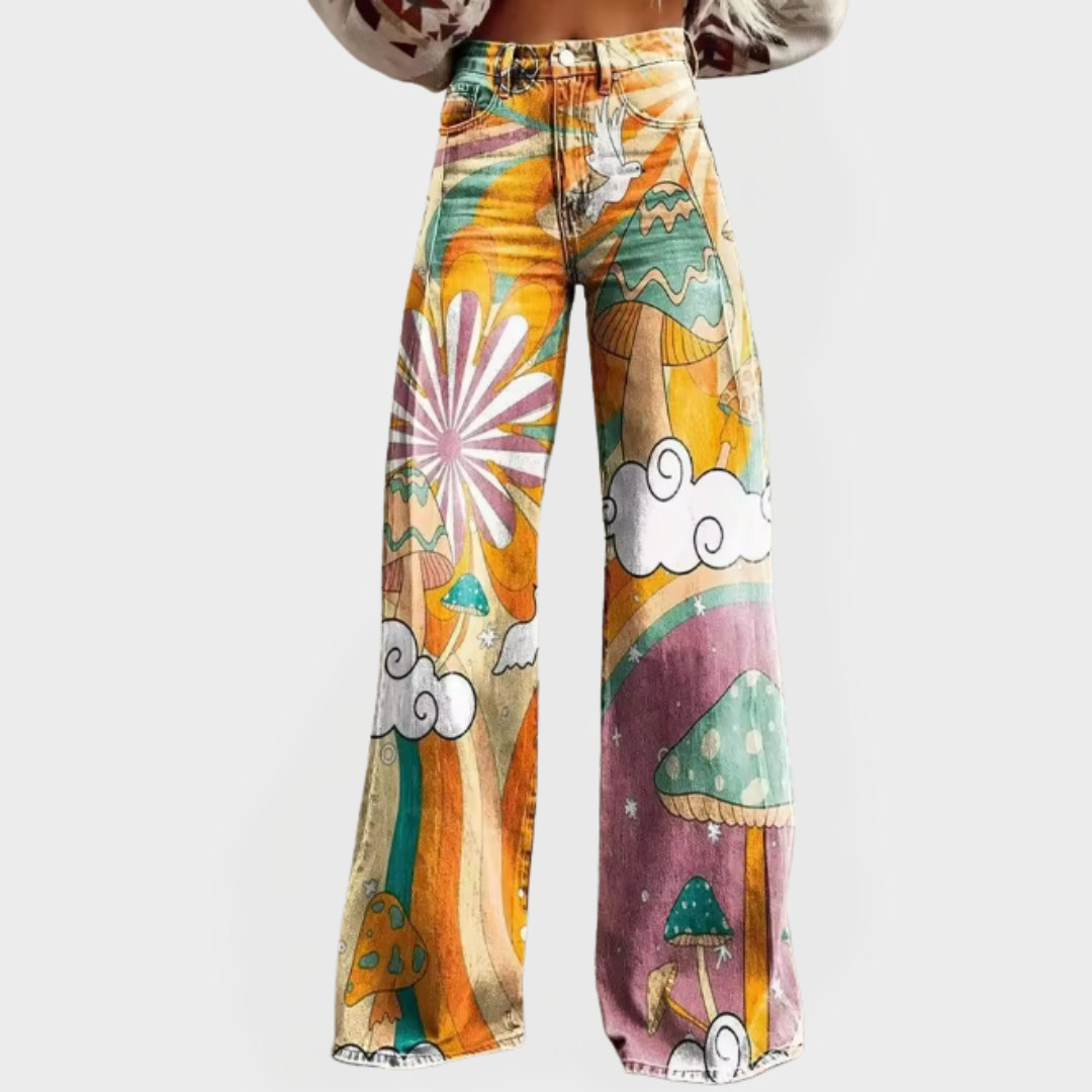 Mira Psychedelic High-Waisted Pants 0
