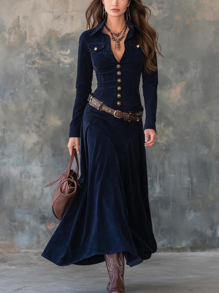 Mira Suede Maxi Dress 0