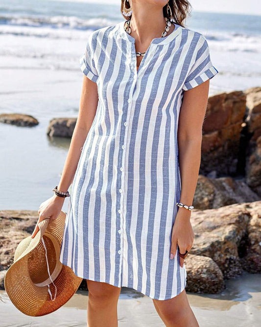 Mira V-Neck Midi Dress 0