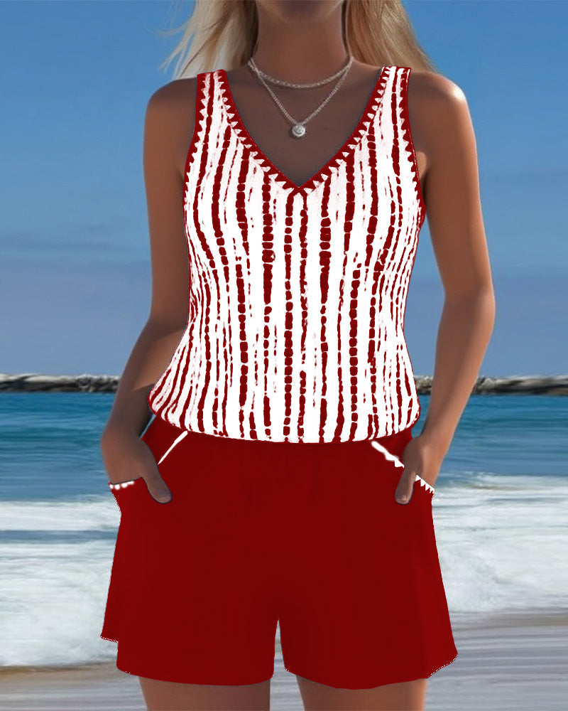 Mira V-Neck Swimsuit Set 1
