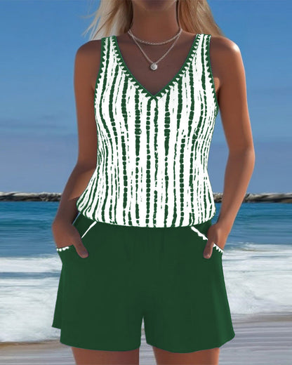 Mira V-Neck Swimsuit Set 2