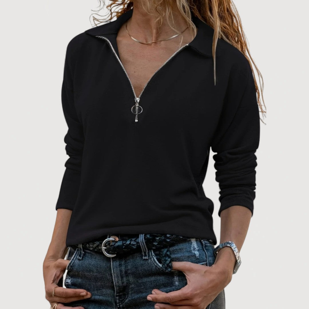 Mira Zip Collar Blouse 4