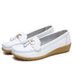 Women's moc toe loafers with tassel and metal details