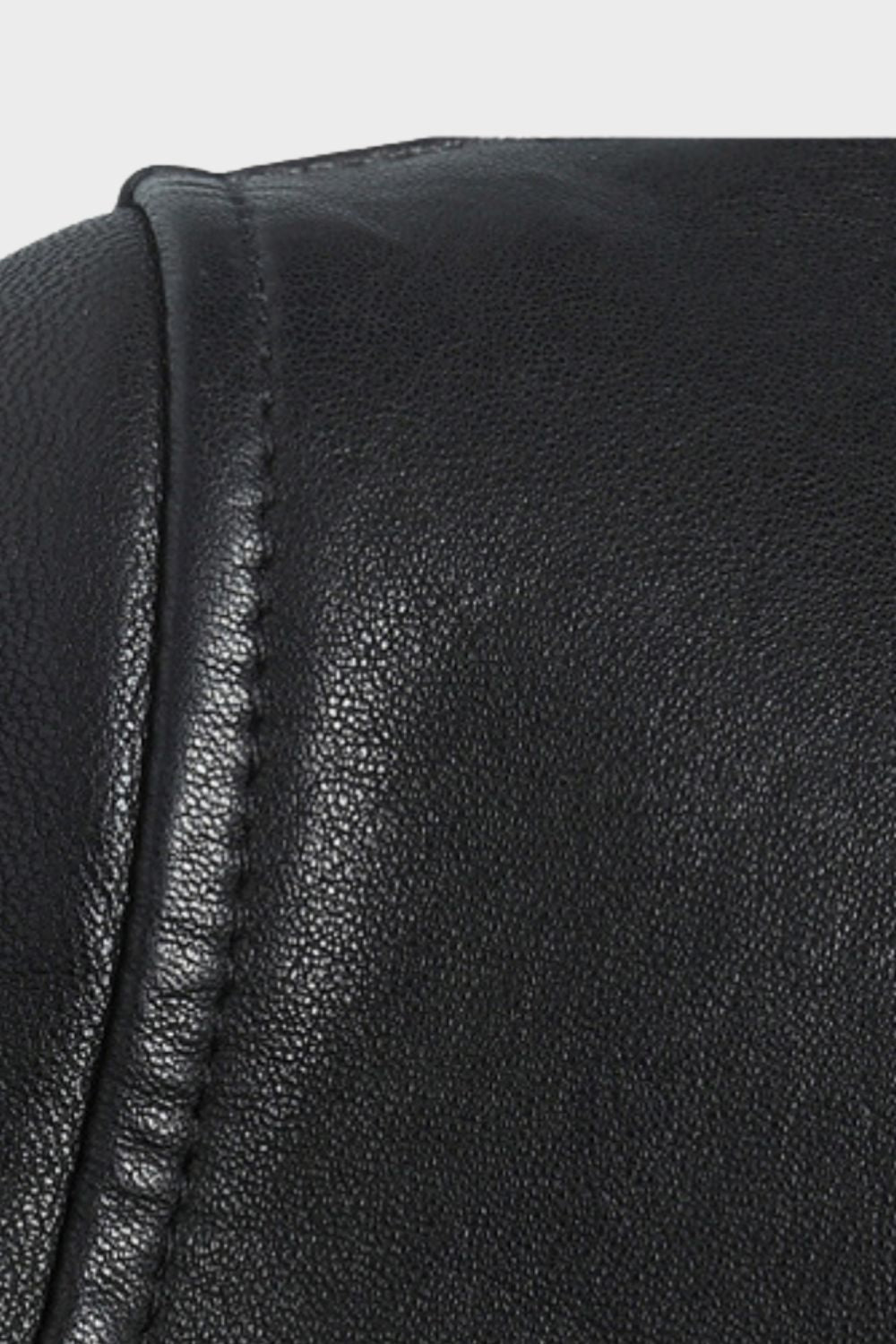 Men's waist-length biker jacket with stand collar, long sleeves and multiple zip pockets