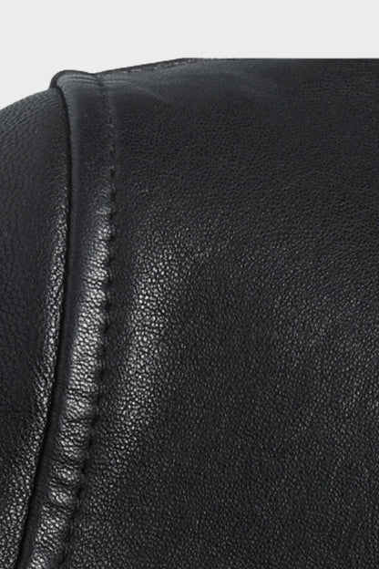 Men's waist-length biker jacket with stand collar, long sleeves and multiple zip pockets
