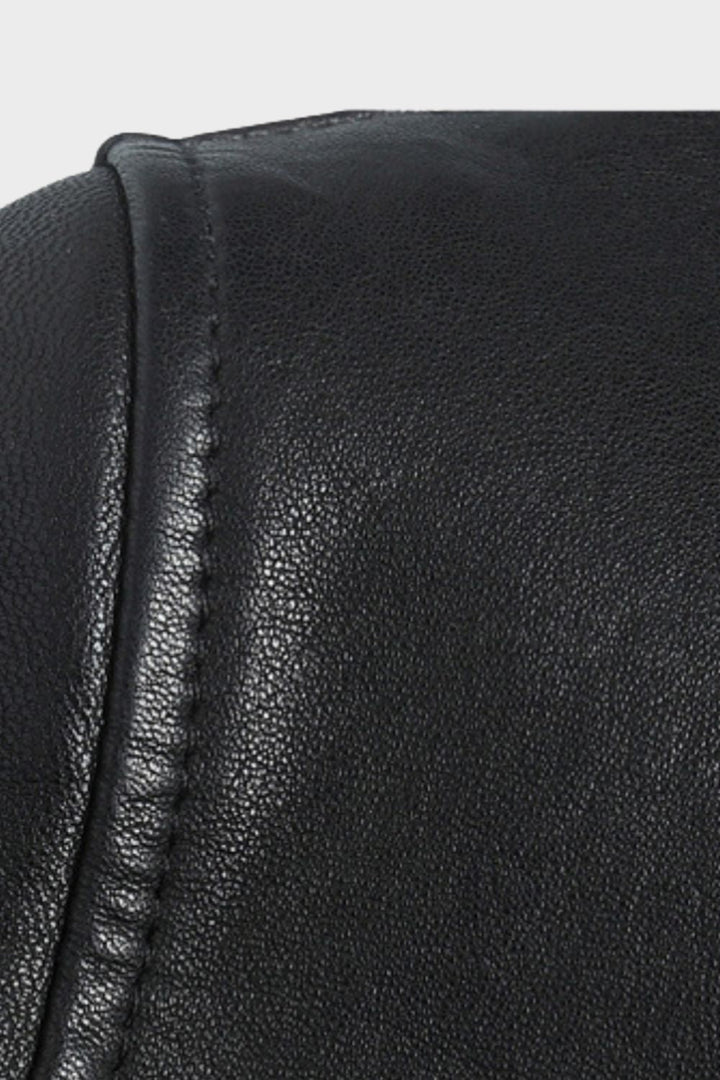 Men's waist-length biker jacket with stand collar, long sleeves and multiple zip pockets