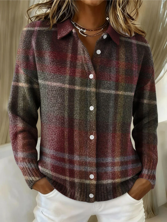 Nerina Classic Plaid Cardigan Sweater 0