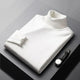 Men's plain turtleneck sweater with ribbed collar and cuffs